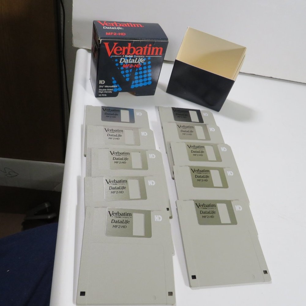 10 VERBATIUM Kodak open box MF2/HD Microdisks Taupe colored